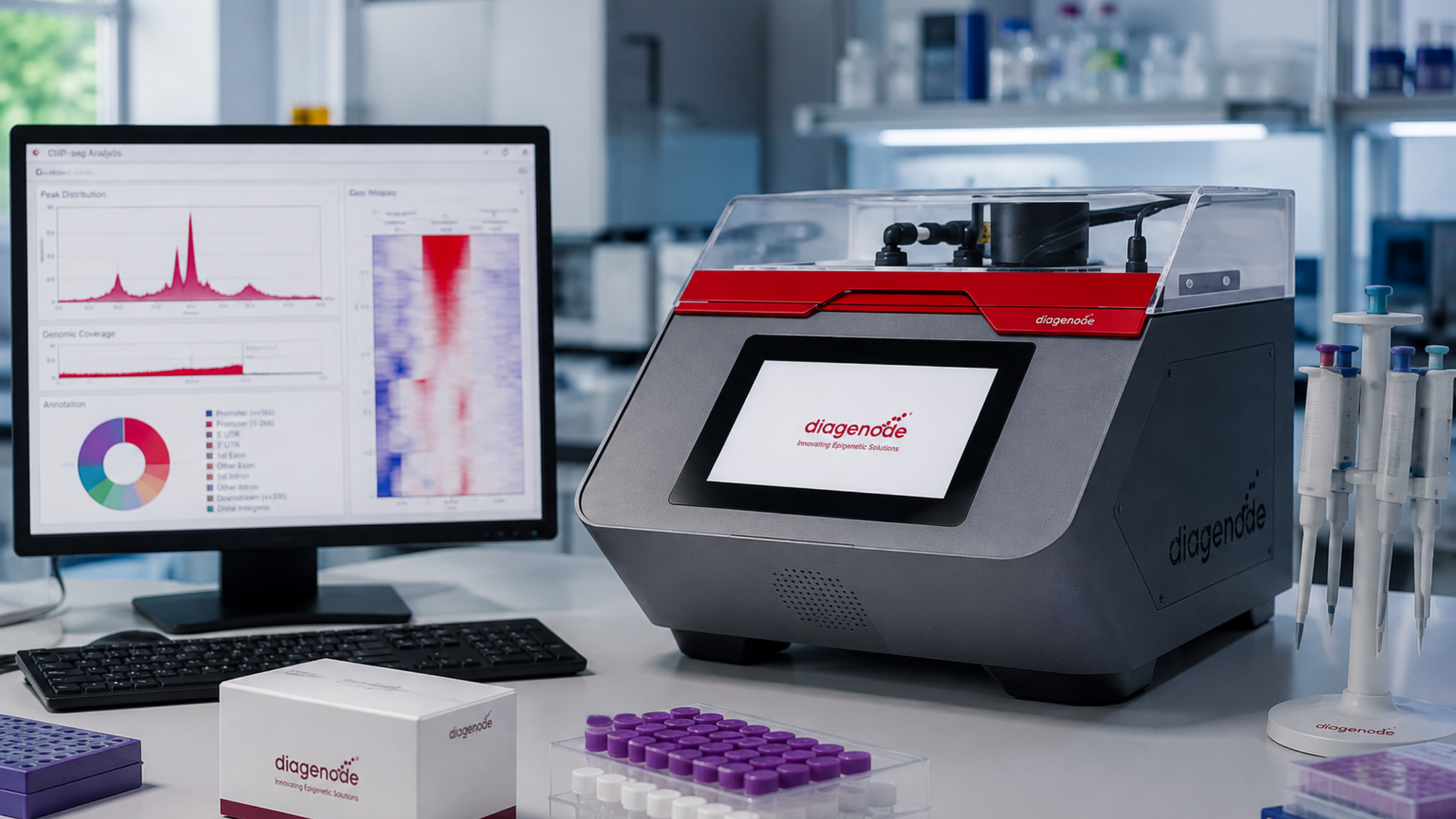 ¿Qué aplicaciones tiene la tecnología Diagenode en epigenética y análisis molecular?