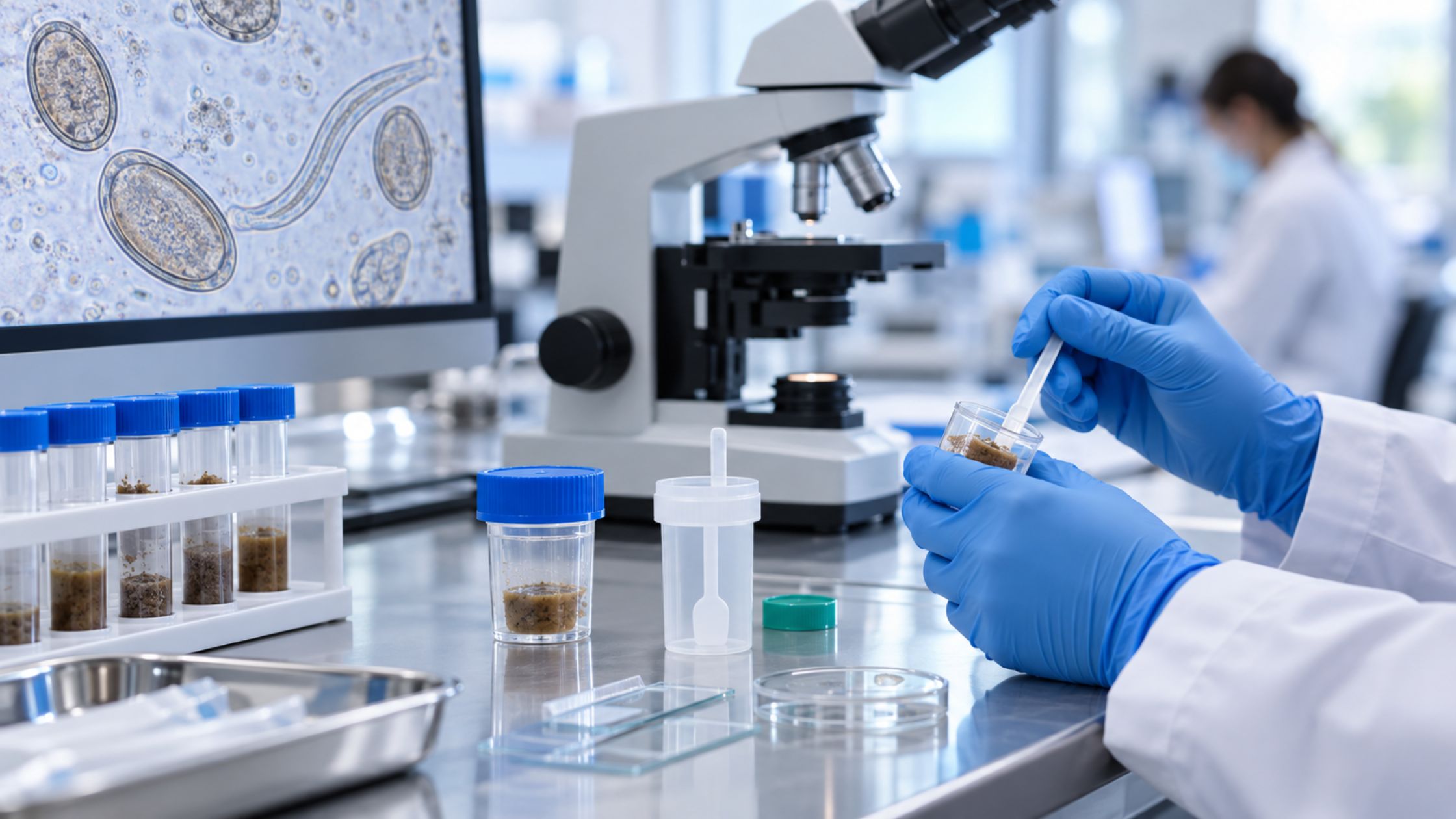 ¿Cuáles son las ventajas de utilizar sistemas seguros para el diagnóstico parasitario en hospitales y clínicas?